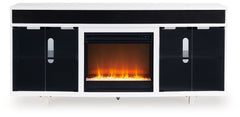 Gardoni - 72" TV Stand With Electric Fireplace - White / Black