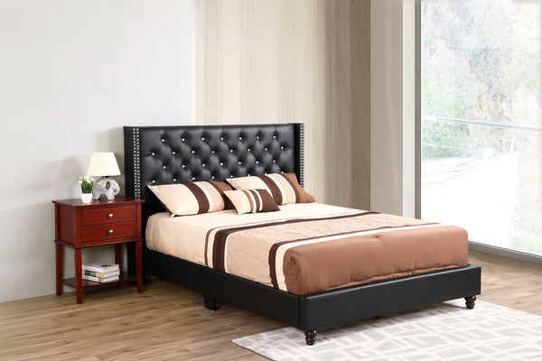 Upholstered Nailhead Trim Chic Bed