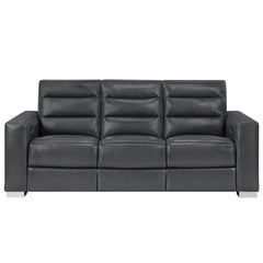 Yamein - Power Reclining Sofa With Bookcase Arms And LED Lights - Charcoal