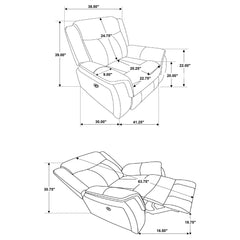 Franklin - Upholstered Padded Arm Glider Recliner - Charcoal