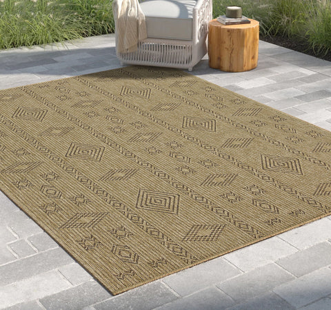 Earth - 7'10" X 10'3" Indoor, Outdoor Area Rug - Natural, Mocha