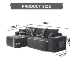 L-Shaped Sectional Sofa Couch With Chaise, Extra Deep Seats