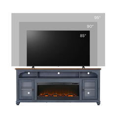 Americana - 86 In Fireplace TV Stand For TVs Up To 95" - Blue