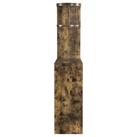 Kady - 5 Shelf Home Bar Table With Wine & Stemware Storage - Brown