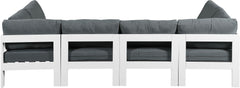 Nizuc - Outdoor Patio 6 Piece Modular Sectional With White Frame