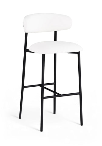 Lupita - Vegan Leather Upholstered Bar Stool With Matte Black Frame (Set of 2)