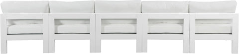 Nizuc - Outdoor Patio 5 Seat Modular Armless Sofa With White Frame