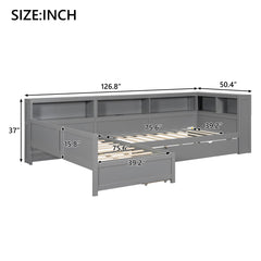 L Shaped Platform Bed With Trundle And Drawer