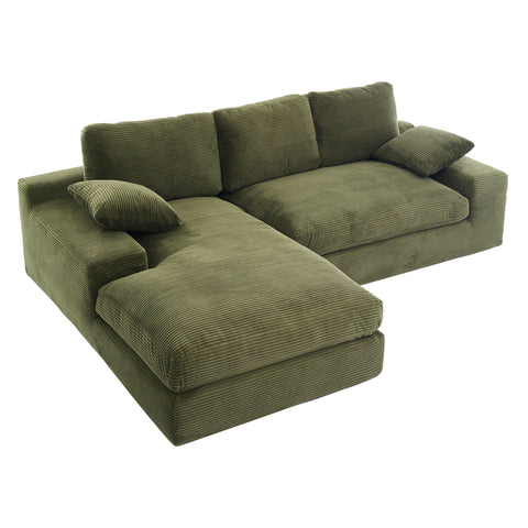 Compressed Sofa With 3 Back Cushions, 2 Throw Pillows