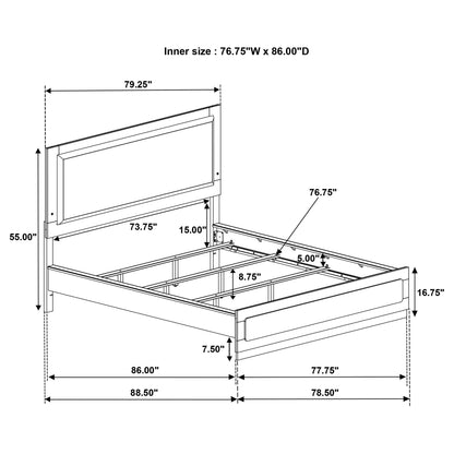 Sophia - Panel Bed With LED Headboard