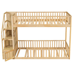 Floor Bunk Bed With Ladder And Storage