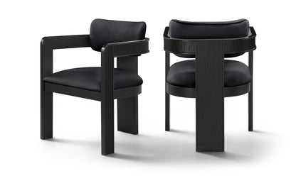 Sacha - Vegan Leather Upholstered Dining Chair With Black Base (Set of 2)