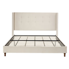 Peyton - Upholstered Bed With 54" High Headboard, Traditional Hand Buttoned Tufting