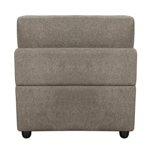 Rylie - Modular Armless Chair With Pillow - Brown Linen