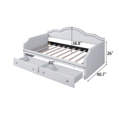 Upholstered Daybed With LED Lights And 2 Drawersme