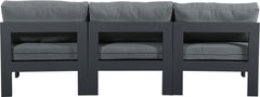 Nizuc - Outdoor Patio 3 Seat Armless Modular Sofa With Gray Frame