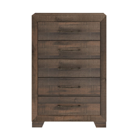 5 Drawer Chest With Casual Style - Brown
