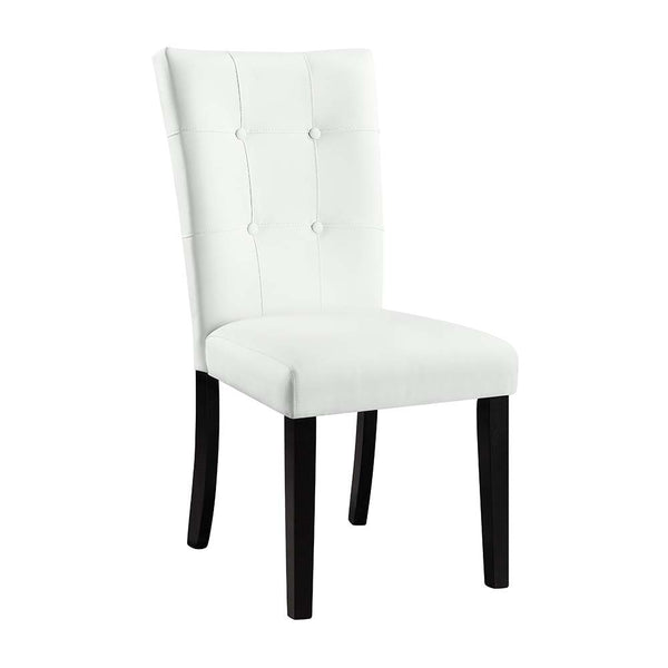 Hussein - Side Chair (Set of 2) - White Synthetic Leather & Black