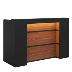 Reception Desk With LED Lights For Office Lobby - Black