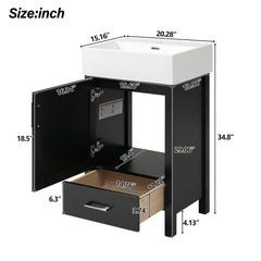 Bathroom Vanity With Sink, Frame And Drawer