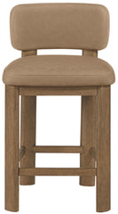 Paloma - Faux Leather Upholstered Counter Stool (Set of 2) - Brown Frame