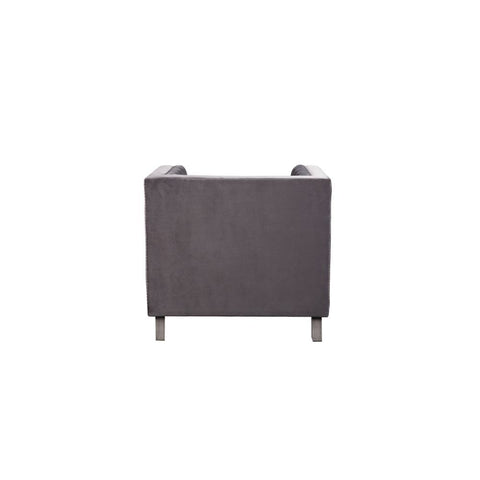 Hegio - Chair With Pillow - Gray Velvet