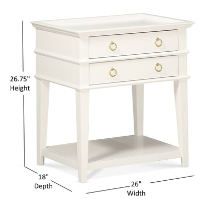 Carmona - 2 Drawer Tray Top Nightstand Pulls