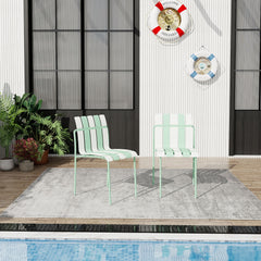 4 Piece Set Of Modern Color Block Designed Single Chairs