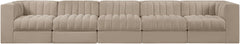Rummi - Velvet Performance Fabric Upholstered 5 Piece Modular Sofa