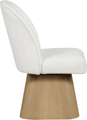 Marlowe - Linen Textured Fabric Upholstered Swivel Dining Side Chair - Stained Natural
