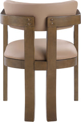 Lavrin - Vegan Leather Upholstered Dining Arm Chair (Set of 2) - Walnut Base