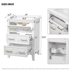 Bathroom Vanity With Sink, Free Standing Single Set, 3 Drawer Storage Cabinet