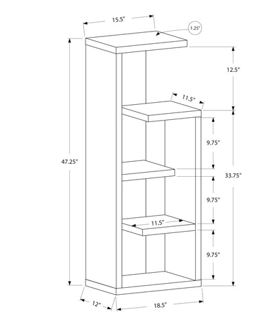 Bookshelf, Bookcase, Etagere, 4 Tier, For Office, Contemporary & Modern - Taupe