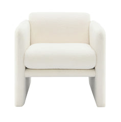Arm Chair With Waved Arms, Metal Decoration On Both Side Arms
