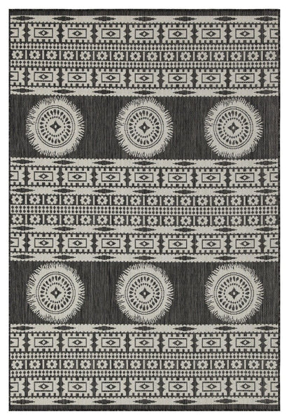 Sunshine - 5'3" X 7'3" Indoor, Outdoor Area Rug Polypropylene - Anthracite