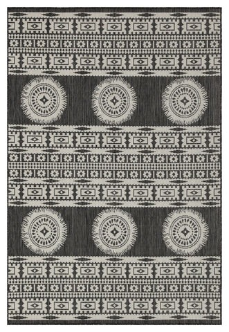 Sunshine - 5'3" X 7'3" Indoor, Outdoor Area Rug Polypropylene - Anthracite