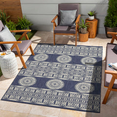 Sunshine - 5'3" X 7'3" Indoor, Outdoor Area Polypropylene Rug - Blue