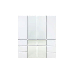 Elise - Modular Wood Closet System With Mirror In Durable Melamine And Wood Customizable Storage - White