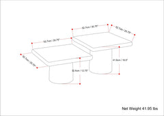 Zachary - 2 Piece Set Cast Aluminum Coffee Table - Black