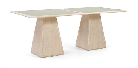Atrium - Glass Top And Wood Base Dining Table