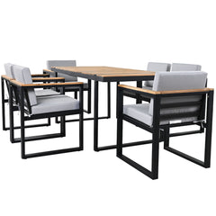7 Pieces Outdoor Dining Set Patio Dining Table And Chair Set With And Removable Cushions For Patio