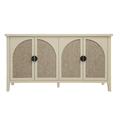 Rattan 4 Door Cabinet, Suitable For Bedroom - Natural
