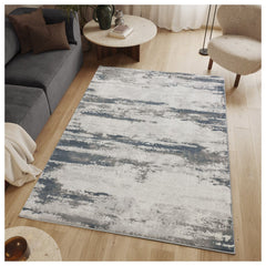 Geometrix - 5'3" X 7'3" Area Rug With Geometric 3D Effect - Gray / Ivory