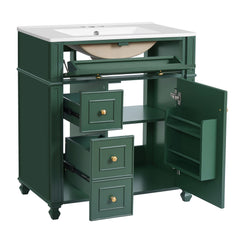 Bathroom Vanity Cabinet With Sink, Soft Close Doors With Door Organizer