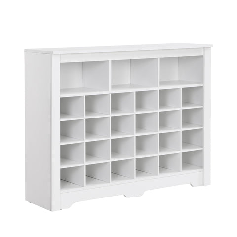 24 Shoe Cubby Console, Shoe Cabinet - White