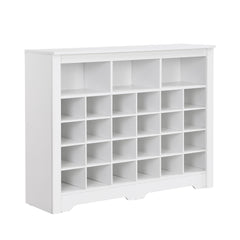 24 Shoe Cubby Console, Shoe Cabinet - White