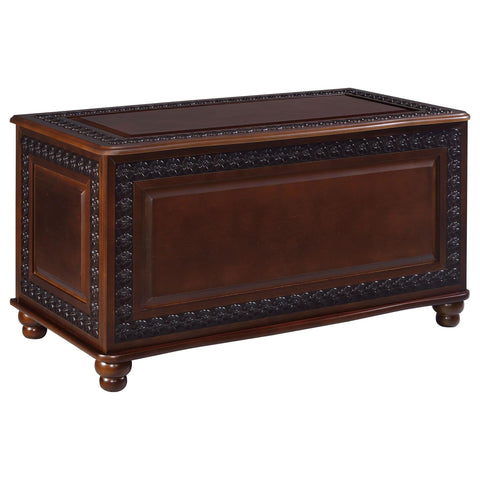 Ornate - Deep Flip Open Storage Cedar Chest With Cedar Lining - Brown