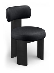 Atelier - Vegan Leather Upholstered Dining Chair (Set of 2) - Black / Painted Black
