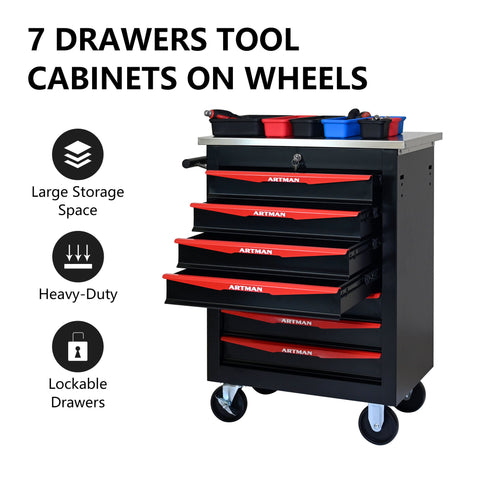 Drawer Multifunctional Tool Cart With Wheels For Garage