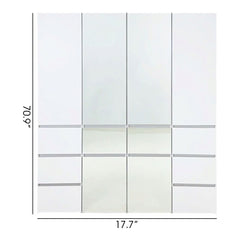 Elise - Modular Wood Closet System With Mirror In Durable Melamine And Wood Customizable Storage - White